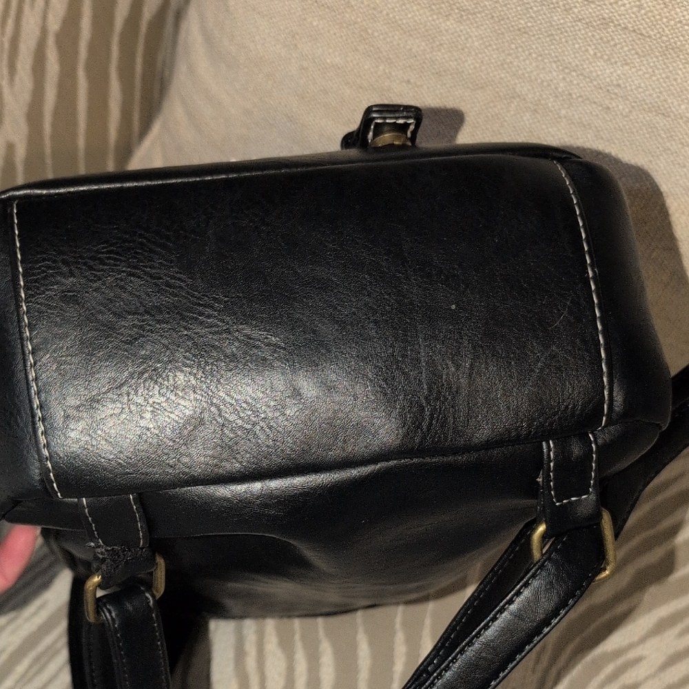b.o.c. Black vegan Leather Backpack with WhitecStitch Detail - Picture 7 of 13